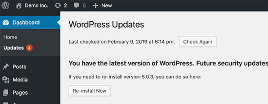 wordpress speed optimization - update wordpress