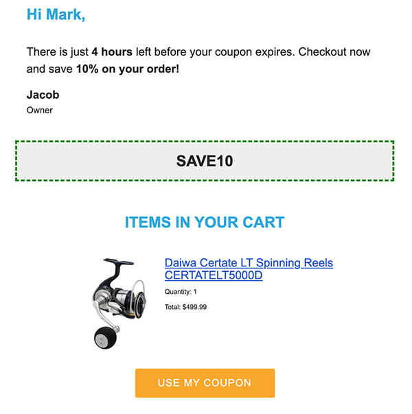 cart abandonment email 4