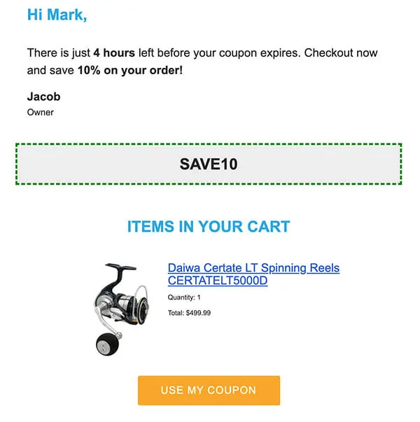 cart abandonment email 4