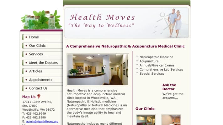 health moves before web design