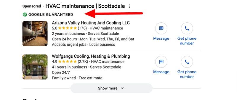 hvac google guaranteed